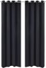 VidaXL Blackout Gordijnen met metalen ringen 135 x 245 cm 2 stuks(zwart ) online kopen