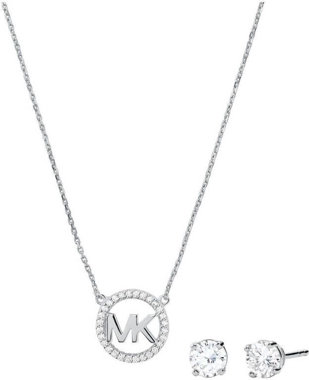 Michael Kors MK Logo cadeauset met ketting en oorknopjes van sterling zilver MKC1260AN040 online kopen