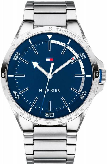 Tommy Hilfiger Horloge met blauwe wijzerplaat th1791524 zilver -  Websieraden.be